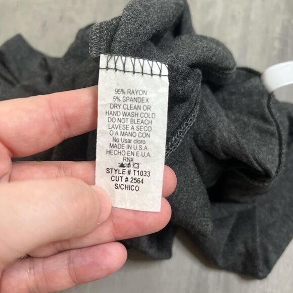 Cropped Long Sleeve TShirt Gray Size Small - Picture 4 of 4